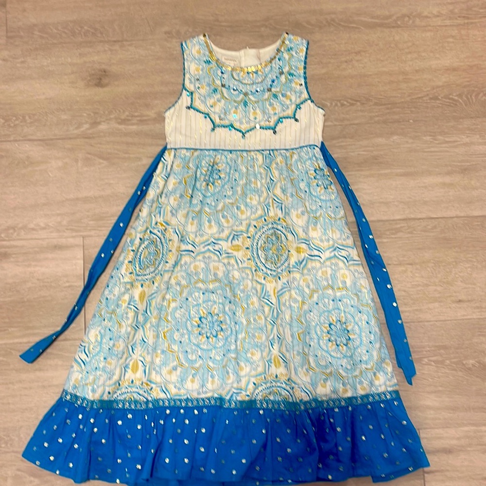 Monsoon Blue and White Kids Dress